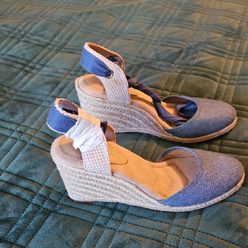 Kelly & Katie Denim Blue Wedge Sandals